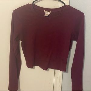 A maroon long sleeve